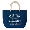 Sac de Plage Bleu avec Anse Corde Certifiée meilleure Mamounette