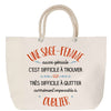 Sac Fête des Mères Mamie Famille Idée Cadeau anniversaire Noël Travail Boulot Métier Départ Retraite Collègue Femme cabas shopping plage