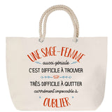 Sac Fête des Mères Mamie Famille Idée Cadeau anniversaire Noël Travail Boulot Métier Départ Retraite Collègue Femme cabas shopping plage