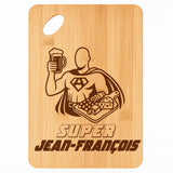 Planche bambou gravée personnalisée homme idée cadeau Fête des Pères apéro 30×20 prénom cuisine plateau fromage anniversaire noel papa papi 