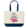 Sac de shopping bleu Merci Joueuse de Pétanque Géniale
