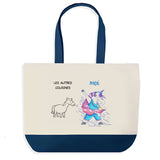 Sac de shopping bleu Cousine Les Autres vs Moi