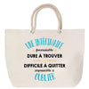Sac Fête des Mères Mamie Famille Idée Cadeau anniversaire Noël Travail Boulot Métier Départ Retraite Collègue Femme cabas shopping plage