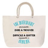 Sac Fête des Mères Mamie Famille Idée Cadeau anniversaire Noël Travail Boulot Métier Départ Retraite Collègue Femme cabas shopping plage