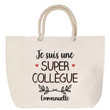 Sac Fête des Mères Mamie Famille Idée Cadeau anniversaire Noël Travail Boulot Métier Départ Retraite Collègue Femme cabas shopping plage
