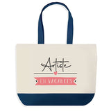 Sac de shopping bleu Artiste en Vacances