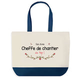 Sac de shopping bleu Cheffe de Chantier au Top