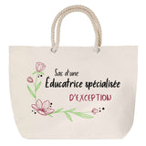 Sac Fête des Mères Mamie Famille Idée Cadeau anniversaire Noël Travail Boulot Métier Départ Retraite Collègue Femme cabas shopping plage