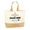 Sac Jute Fête des Mères Fêtes des Pères Mamie Papi Famille Idée Cadeau anniversaire Noël Travail Boulot Métier Départ Retraite Collègue Femme Homme