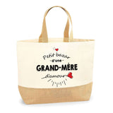 Sac Jute Fête des Mères Fêtes des Pères Mamie Papi Famille Idée Cadeau anniversaire Noël Travail Boulot Métier Départ Retraite Collègue Femme Homme