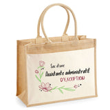 Sac Fête des Mères Mamie MAman Soeur Femme Famille Idée Cadeau anniversaire Noël Travail Boulot Métier Départ Retraite Collègue Femme cabas shopping plage
