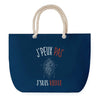 Sac de plage Bleu anse corde J'peux Pas Signe Vierge
