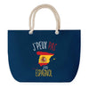 Sac de plage Bleu anse corde J'peux Pas Espagnol
