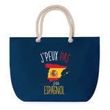 Sac de plage Bleu anse corde J'peux Pas Espagnol