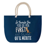 Sac de plage Bleu anse corde Furet Travailler Dur