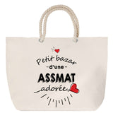 Sac Fête des Mères Mamie Famille Idée Cadeau anniversaire Noël Travail Boulot Métier Départ Retraite Collègue Femme cabas shopping plage