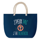 Sac de plage Bleu anse corde J'peux Pas Beatbox
