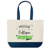 Sac de shopping bleu Meilleur Collègue de tous les temps