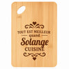 Planche bambou gravée personnalisée femme idée cadeau Fête des Mères apéro 30×20 prénom cuisine plateau fromage anniversaire noel maman mamie
