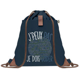 sac a dos bleu coton recycle avec pochette idee cadeau originale pour collegue ami prof ou membre de la famille cadeau mixte noel anniversaire secret santa ou depart au travail sac leger pratique et ecologique design breton moderne