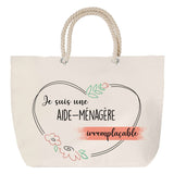 Sac Fête des Mères Mamie Famille Idée Cadeau anniversaire Noël Travail Boulot Métier Départ Retraite Collègue Femme cabas shopping plage