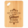 Planche bambou gravée personnalisée homme idée cadeau Fête des Pères apéro 30×20 prénom cuisine plateau fromage anniversaire noel papa papi 