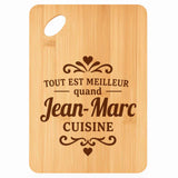 Planche bambou gravée personnalisée homme idée cadeau Fête des Pères apéro 30×20 prénom cuisine plateau fromage anniversaire noel papa papi 