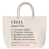 Sac Fête des Mères Mamie Famille Idée Cadeau anniversaire Noël Travail Boulot Métier Départ Retraite Collègue Femme cabas shopping plage