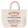 Sac Fête des Mères Mamie Famille Idée Cadeau anniversaire Noël Travail Boulot Métier Départ Retraite Collègue Femme cabas shopping plage