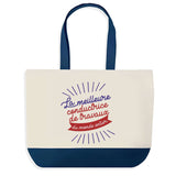 Sac de shopping bleu Conductrice de Travaux Meilleure du Monde