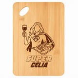 Planche bambou gravée personnalisée femme idée cadeau Fête des Mères apéro 30×20 prénom cuisine plateau fromage anniversaire noel maman mamie