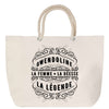 Sac Fête des Mères Mamie Famille Idée Cadeau anniversaire Noël Travail Boulot Métier Départ Retraite Collègue Femme cabas shopping plage