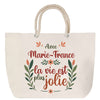 Sac Fête des Mères Mamie Famille Idée Cadeau anniversaire Noël Travail Boulot Métier Départ Retraite Collègue Femme cabas shopping plage