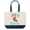 Sac de shopping bleu J'peux pas Chargée de Projet