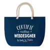 Sac de plage Bleu anse corde Certifié meilleur Webdesigner