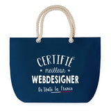 Sac de plage Bleu anse corde Certifié meilleur Webdesigner