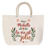 Sac Fête des Mères Mamie Famille Idée Cadeau anniversaire Noël Travail Boulot Métier Départ Retraite Collègue Femme cabas shopping plage