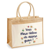 Sac Fête des Mères Mamie Famille Idée Cadeau anniversaire Noël Travail Boulot Métier Départ Retraite Collègue Femme cabas shopping plage