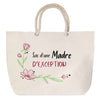 Sac Fête des Mères Mamie Famille Idée Cadeau anniversaire Noël Travail Boulot Métier Départ Retraite Collègue Femme cabas shopping plage