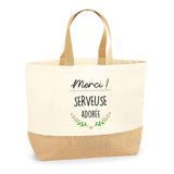 Sac Jute Fête des Mères Fêtes des Pères Mamie Papi Famille Idée Cadeau anniversaire Noël Travail Boulot Métier Départ Retraite Collègue Femme Homme
