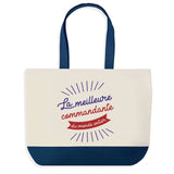 Sac de shopping bleu Commandante Meilleure du Monde