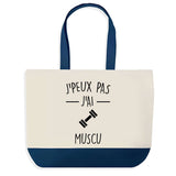 Sac de shopping bleu J'peux pas Muscu