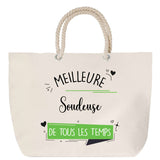 Sac Fête des Mères Mamie Famille Idée Cadeau anniversaire Noël Travail Boulot Métier Départ Retraite Collègue Femme cabas shopping plage