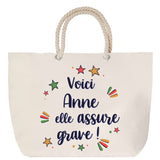Sac Fête des Mères Mamie Famille Idée Cadeau anniversaire Noël Travail Boulot Métier Départ Retraite Collègue Femme cabas shopping plage