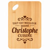 Planche bambou gravée personnalisée homme idée cadeau Fête des Pères apéro 30×20 prénom cuisine plateau fromage anniversaire noel papa papi 