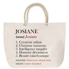 Sac Fête des Mères Mamie Famille Idée Cadeau anniversaire Noël Travail Boulot Métier Départ Retraite Collègue Femme cabas shopping plage