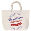 Sac Fête des Mères Mamie Famille Idée Cadeau anniversaire Noël Travail Boulot Métier Départ Retraite Collègue Femme cabas shopping plage