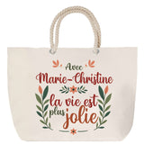 Sac Fête des Mères Mamie Famille Idée Cadeau anniversaire Noël Travail Boulot Métier Départ Retraite Collègue Femme cabas shopping plage