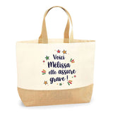 Sac Jute Fête des Mères Fêtes des Pères Mamie Papi Famille Idée Cadeau anniversaire Noël Travail Boulot Métier Départ Retraite Collègue Femme Homme