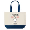 Sac de shopping bleu J'peux pas Cuisine Toque Traits Rouges